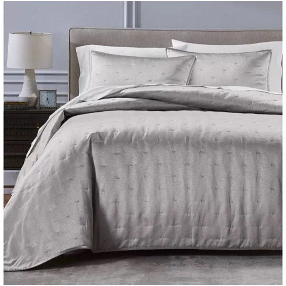 Hotel Collection Glint 3-Piece Full / Queen Coverlet Set  , Silver $430